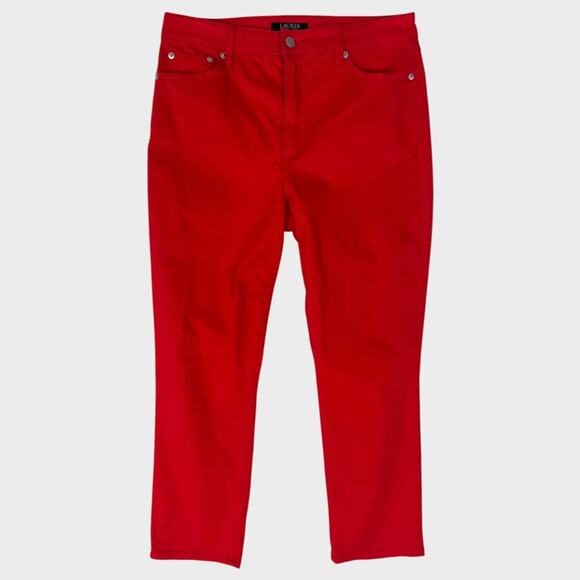 Lauren Ralph Lauren Womens Size 10 Red Capri Premier Super Crop Curvy Pants - Picture 1 of 9